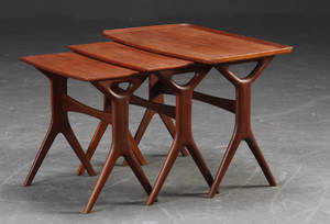 Johannes Andersen f. 1922. Sæt indskudsborde i teak 3