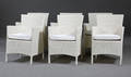 Seks råhvide havestolearmstole, polyrattan 6