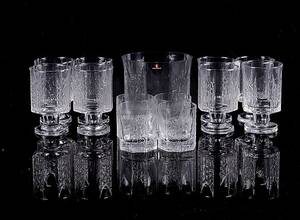 GLASSERVIS, 13 delar, Kalinka, Timo Sarpaneva, Iittala, Finland, 1900-talets andra hälft.