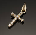 Diamant korsvedhæng, ca. 0.38 ct