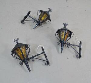 3 st utomhusbelysning, smide