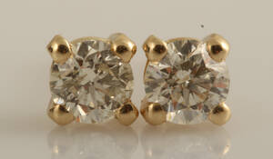 Earrings 14k gold with brilliant cut diamonds 0.65 ct This lot has been put up for resale under the new lot no. rnrn4542896