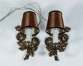 Lampetter 2 st i mässing, Dekor av blommor, 1900-tal2