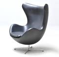 Arne Jacobsen 1902 - 1971. Ægget, model 3316, sort classic læder