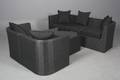 Havemøbler. Loungemøblement, sofa-moduler samt bord, sort polyrattan. 6