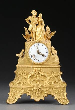 Fransk kaminur af bronze, 1800-tallets slutning
