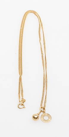 HALSKEDJA PANSAR samt 2 HÄNGEN, 18k guld, vikt ca 7,5 gr.