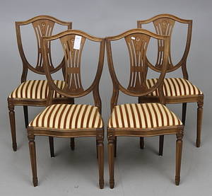STOLAR 4 st. Gustaviansk stil 1900-talets slut.