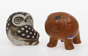 FIGURINER 2 st, stengods, Lisa Larson samt Edward Lindahl.