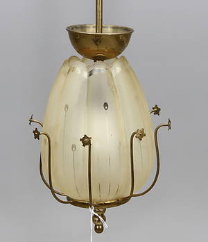 HALLAMPA. Mässingglas. 193040 tal.