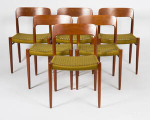 Sechs Møller Teak Stühle, Modell 75 6