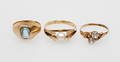 RINGAR, 3 st, 18k guld, vikt ca 5, gr.