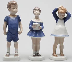 FIGURINER, 3 st, porslin, Bing  Gröndahl, Danmark.