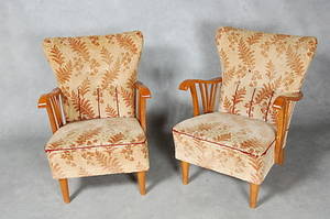 FÅTÖLJER, 1 par, 1940-tal.