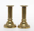LJUSSTAKAR, ett par, mässing, 1800-tal.