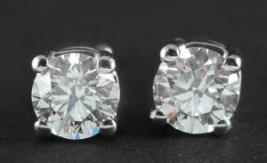 Earrings in 14k with brilliant cut diamonds 1.00 ct 