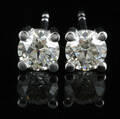 Earrings in 14k set with brilliant cut diamonds 0.96 ct