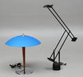 BORDSLAMPOR, 2 st, varav en Tizio, Richard Sapper för Artemide, Italien.