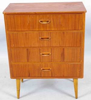 BYRÅ, 4-lådig, teak, 195060-tal.