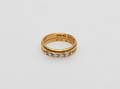 RINGAR, 2 st sammansatta, 23k guld, med 5 st diamanter, vikt ca 11 gr.