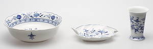 SKÅL, FAT samt VAS, 3 delar, porslin, Meissen.