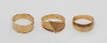 RINGAR, 3 st, 18k guld, vikt ca 6,4 gr.