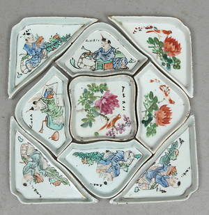 CABARÉ, 9 delar, porslin, Kina 1800-talets slut.