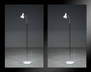 Standerlamper gulvlamper, model Single Mind, hvid chrom 2