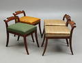 TABURETTER, 4 st, Karl Johan, 1800-tal.