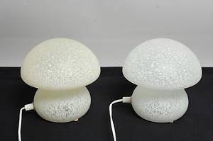 BORDSLAMPOR, 1 par, glas, 1900-tal.