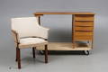 SKRIVBORD, 195060-tal, samt SKRIVBORDSSTOL, Gärdsnäs, 1980-tal.