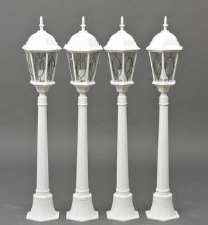 Fire havelamper i hvid 4