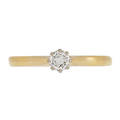 RING, 18k guld med diamant 0,26 ct.