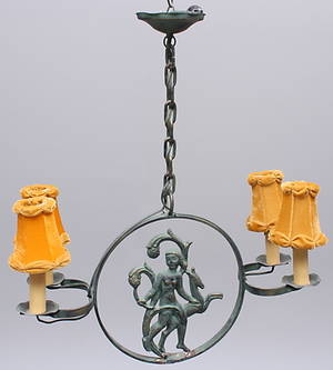 TAKARMATUR, brons, fyrarmad, gulbruna skärmar.