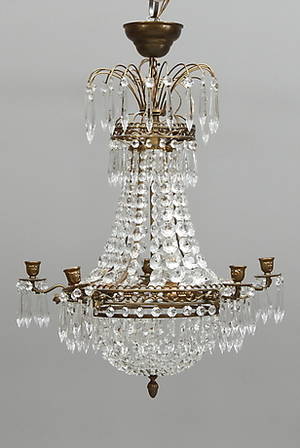 LJUSKRONA, 5 ljusarmar, empirestil, 1900-tal.