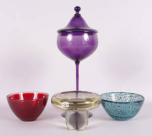 GLASSKÅLAR, 4 stycken, bl.a. Nuutajärvi.