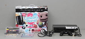 SPELKONSOL, Playstation 3, 1 handkontroller, 9 spel.