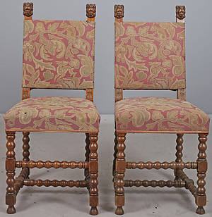 STOLAR, ett par, barock stil, 1900-talets mitt.