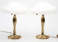 LAMPOR, ett par, mässing, jugendstil, 19002000-tal.