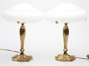 LAMPOR, ett par, mässing, jugendstil, 19002000-tal.