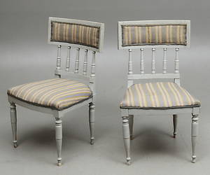 STOLAR, 1 par, gustaviansk stil, 1800-tal.