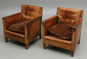 FÅTÖLJER, 1 par, 1900-tal.