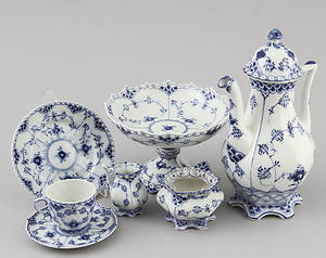 KAFFESERVIS, porslin, Musselmalet, Royal Copenhagen.