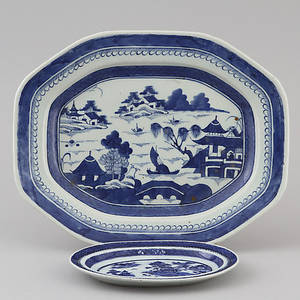 STEKFAT samt FAT, porslin, Kina, 1800-tal.