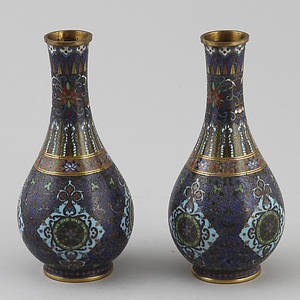 VASER, 2 st, cloisonné, 1900-tal.