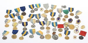 MEDALJER, ca 48 st, silver, 1900-tal.