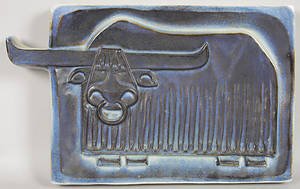 KERAMIKRELIEF, oxe, Andersson  Johansson, Höganäs.