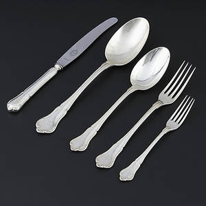 BESTICKUPPSÄTTNING, 26 delar, silver, 1900-tal. Ca 1100 gram.