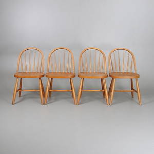 PINNSTOLAR, 4 st, Nässjö stolfabrik, 1900-talets mitt.