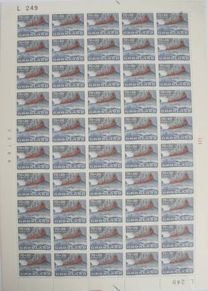 Samling frimærker, grønlandske helark, 7arkx10020, samt 9ark7020